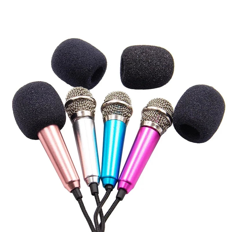 Micrófono de estudio estéreo portátil de 3,5mm, Mini micrófono de Karaoke KTV para teléfono inteligente, portátil, PC, micrófono de Audio portátil de escritorio