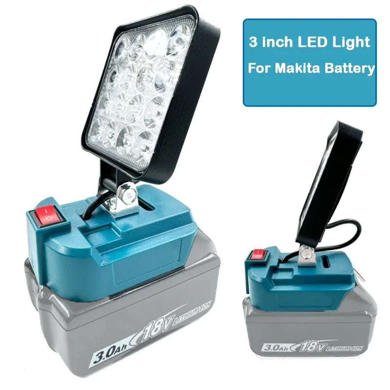 Para Makita 14,4 V-18V linterna con batería de iones de litio linterna para exteriores luz LED de trabajo inalámbrica de 3 pulgadas lámpara de Camping iluminación de emergencia