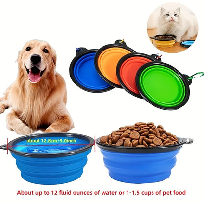 Cuenco portátil de comida para mascotas, cuenco duradero de TPR, comida para perros y gatos, cuenco plegable de silicona para mascotas, cuenco de comida de agua portátil para viajes al aire libre
