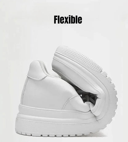 PDEP, nuevos zapatos con aumento De altura para Hombre, Zapatillas con elevador Invisible De 10cm, Zapatillas deportivas De cuero blanco, Zapatillas De Hombre talla grande 46