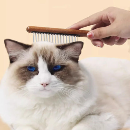 Peine para gatos, cepillo para gatos, pelo largo, peine con aguja para gatos, nudos abiertos para quitar accesorios flotantes para el cabello, peine de fila para mascotas