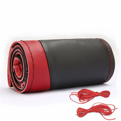 Protector de fibra de carbono para volante de coche, cubierta Universal para coser a mano, Protector de cuero de punto DIY, cubierta trenzada para volante de 38 cm
