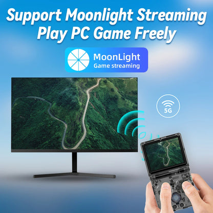 ANBERNIC-consola de juegos con tapa RG35XXSP, pantalla IPS de 3,5 pulgadas, Mini salida HDMI, WiFi, Bluetooth 4,2, E-book, consola de vídeo Linux, reproductor, regalos