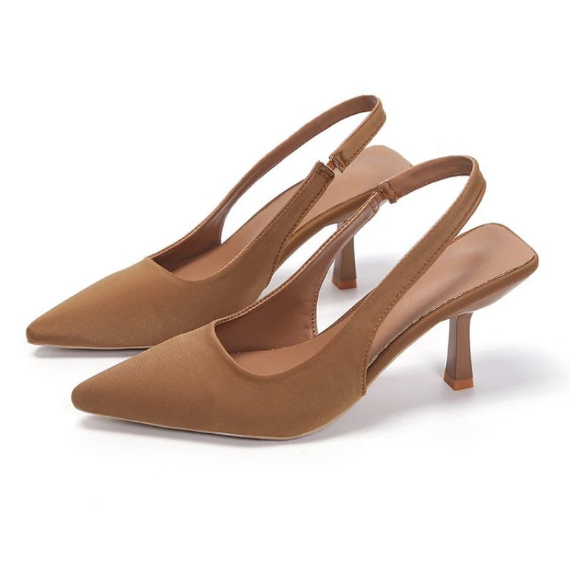 2024 nuevos tacones altos sexis para mujer, zapatos de tacón de lujo con punta estrecha para mujer, sandalias poco profundas a la moda, tacones de aguja, zapatos de fiesta y boda para mujer