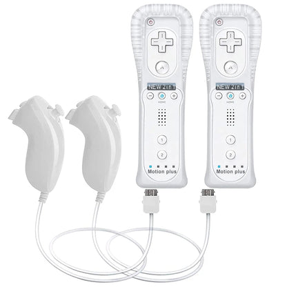 Un par de mandos a distancia con controlador Nunchuck para juegos Wii Control para consola Wii Gamepad inalámbrico con Motion Plus