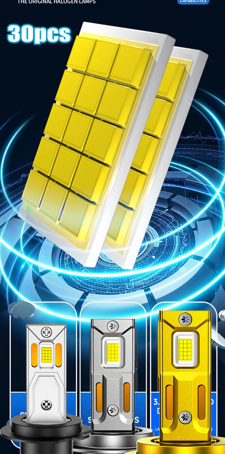 ZTZPIE-bombilla Led Canbus 6000K HB3 HB4 9005 9006 H1 H11, 30 piezas, CSP 9985, lámpara H7 H4, Faro de coche, luz antiniebla, 300W, 30000LM, 12V