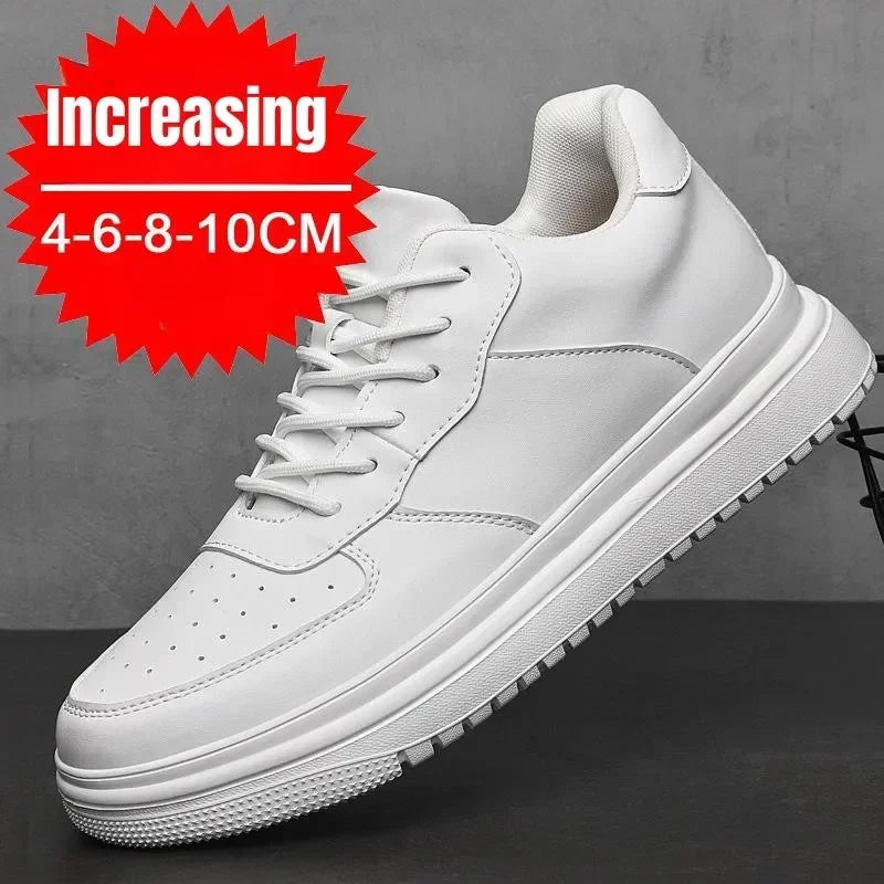 PDEP, nuevos zapatos con aumento De altura para Hombre, Zapatillas con elevador Invisible De 10cm, Zapatillas deportivas De cuero blanco, Zapatillas De Hombre talla grande 46