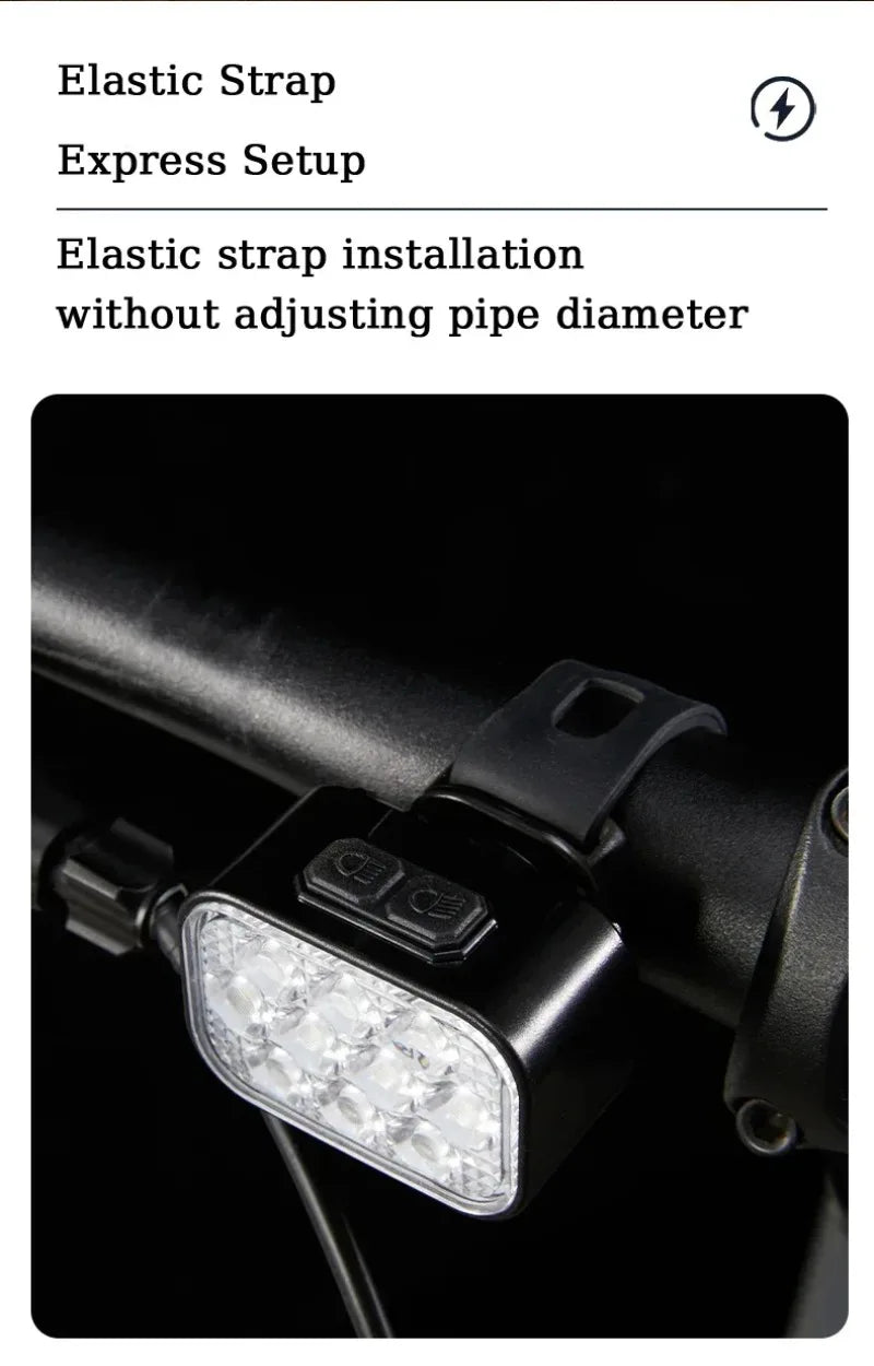 BUCKLOS luz trasera de bicicleta luz delantera 1100mAh LED COB lámpara de bicicleta impermeable USB recargable Mtb luces traseras de bicicleta de carretera piezas de bicicleta