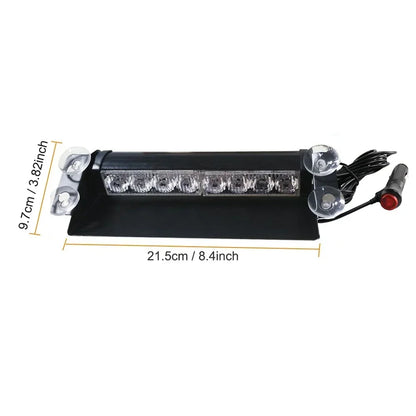8 luces LED de policía para coche, luz estroboscópica para 12 vueltas de emergencia, lámparas de señal, luz intermitente para camión, parabrisas, luz de advertencia, instrumento