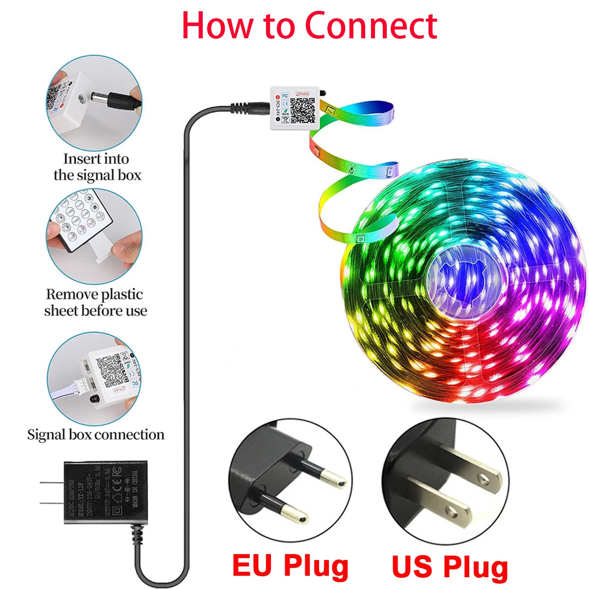 Tira de luces LED de 10m, 20m, 30m, sincronización de música, cinta de luces Led RGB para habitación, decoración de fiesta en casa, retroiluminación de TV, cinta Felxible