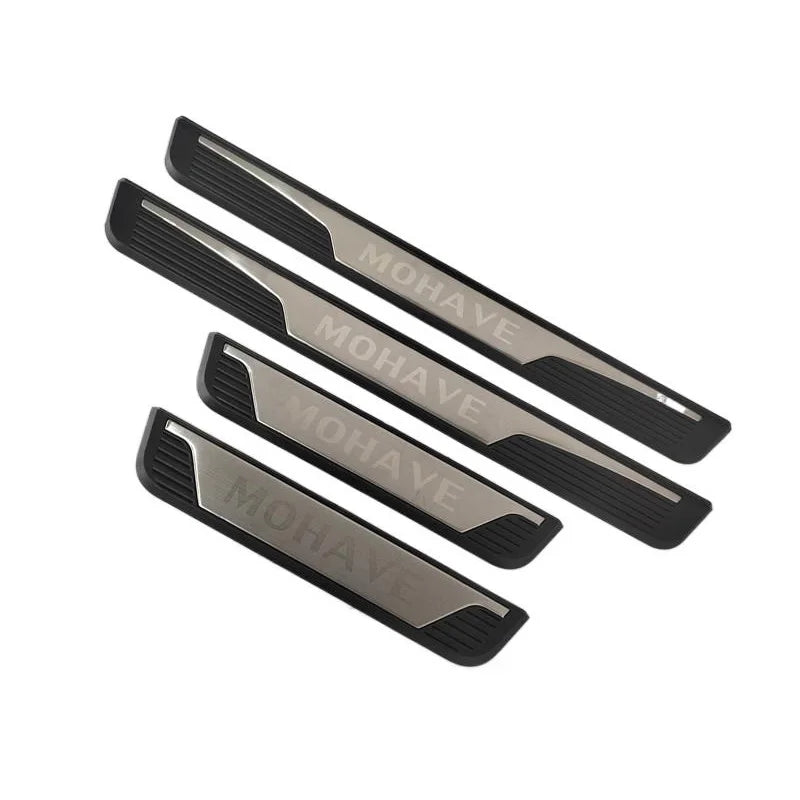 4 Uds. De plástico de acero inoxidable para KIA Mohave 2008-2019, accesorios para coche, alféizar de puerta de coche, Pedal, cubierta de placa de desgaste de bienvenida