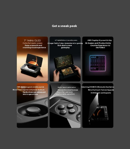 AYANEO Flip 1S DS Flip consola de juegos 7 "1080P 144Hz pantalla OLED consola portátil HX370 8840U máquina de juegos de pantallas duales