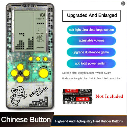 Consola de juegos clásica de pantalla grande, jugadores de juegos portátiles, juguetes educativos infantiles nostálgicos transparentes, para aliviar el estrés para adultos