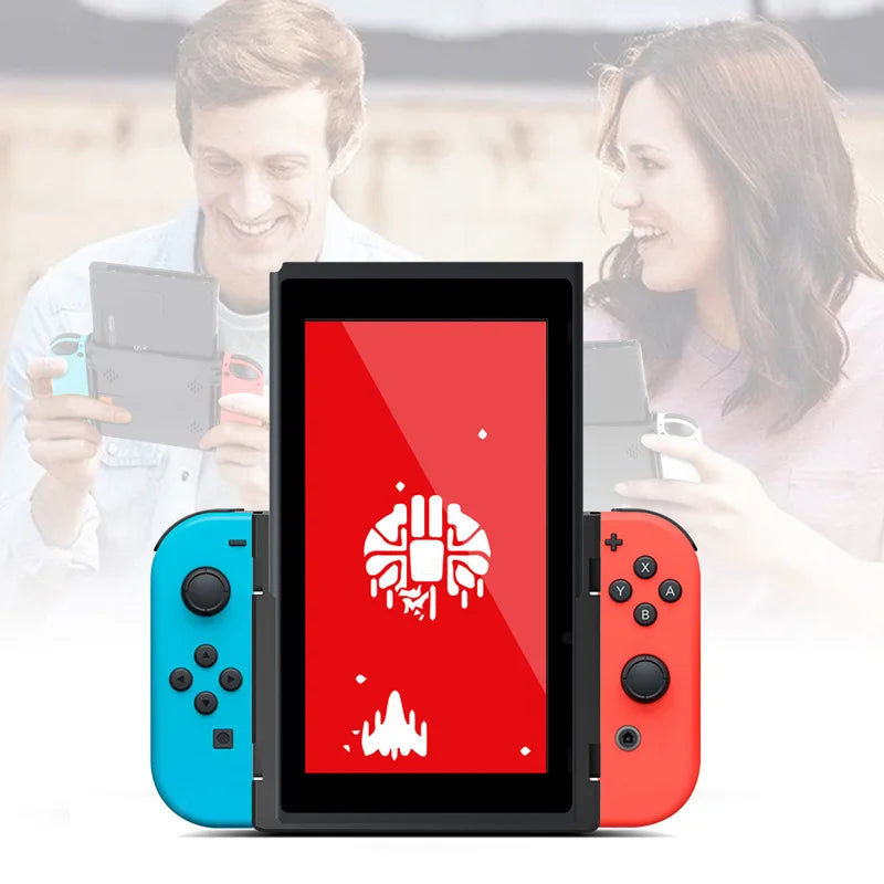 Soporte Vertical con tapa de agarre para consola de juegos Nin-tendo Switch OLED/Switch, juego de pantalla Vertical adaptable, soporte de interruptor