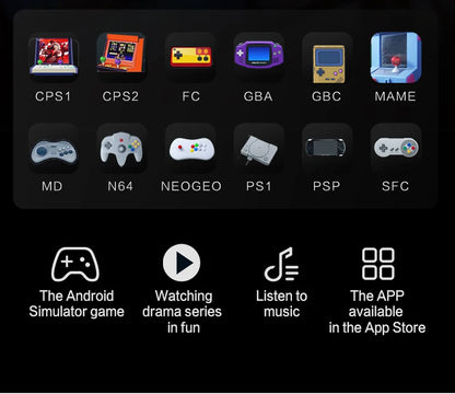 2025 E6MAX Android prácticos jugadores de juegos portátiles pantalla táctil de 8 núcleos y 64 bits 4 + 32GB Retro nostálgico máquina de juego de pantalla de 5 pulgadas
