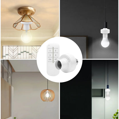 Control remoto inalámbrico E27 portalámparas portalámparas 20M de alcance para bombillas LED portalámparas Kit de interruptor de luz inalámbrico AC180-250V