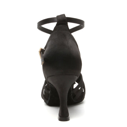 Zapatos de baile latino con suelas de gamuza para mujer, zapatos de baile de Tango Indood, tacones cubanos, tacón alto para fiesta, zapatos de baile de salón, venta al por mayor