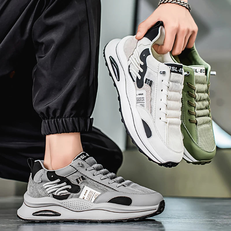 Zapatos deportivos informales para exteriores para hombre, cómodos, ligeros, antideslizantes, resistentes a la abrasión, suela suave y gruesa, zapatillas para correr