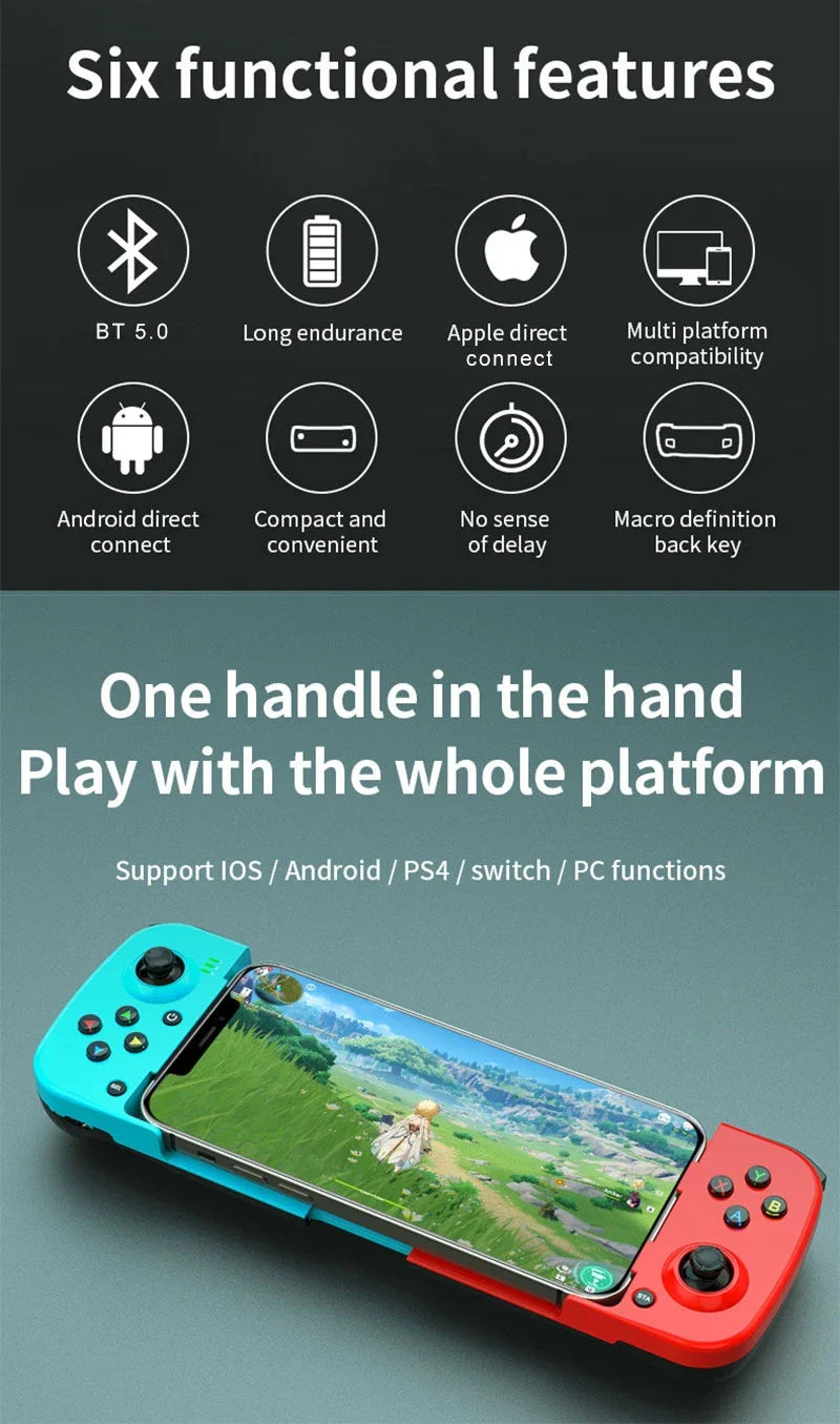 Mando inalámbrico D3 BT5.0, controlador de juego extensible para teléfono móvil, Android IOS, Joystick Eat Chicken Gamepad para PS4 SwitchPC