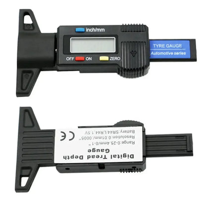 Calibrador de profundidad Digital, medidor de profundidad de la banda de rodadura, LCD, medidor de banda de rodadura de neumáticos para neumáticos de coche, herramienta de medición de 0-25mm, herramientas de reparación de