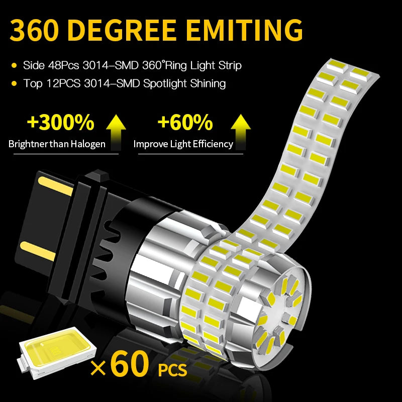 2 uds Canbus luz LED de circulación diurna bombilla DRL 3157 P27/7W T25 para Jeep Compass 2011-2016 Grand Cherokee 2011 2012 2013