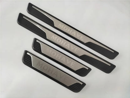 4 Uds. De plástico de acero inoxidable para KIA Mohave 2008-2019, accesorios para coche, alféizar de puerta de coche, Pedal, cubierta de placa de desgaste de bienvenida