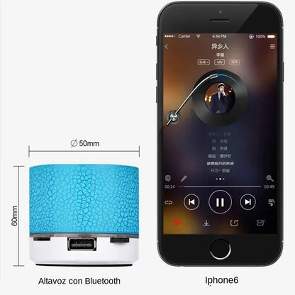 Minialtavoz Bluetooth para teléfono inteligente, dispositivo inalámbrico con Subwoofer, LED, tarjeta TF, USB, MP3, sonido portátil