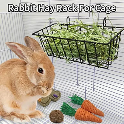 Cesta de comida para conejos, estante para césped, marco de hierba para conejos, alimentador de heno, marco de hierba de primavera para conejos, estante para cuencos de heno, contenedor de comida para mascotas