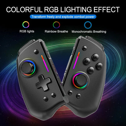 LinYuvo KS42 Joy-pad inalámbrico con luz de meteoros con luces RGB de 8 colores para interruptor/Lite/OLED, con programable, Turbo y vibración