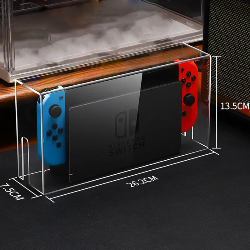 Caja de exhibición, cubierta antipolvo para Nintendo Switch NS, consola de juegos, funda protectora, cubiertas duras acrílicas, accesorios Oled para interruptor