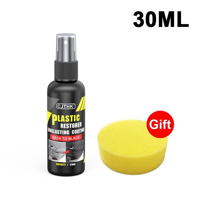 Restaurador de plástico para coche, renovador de plástico brillante de espalda a negro, revestimiento duradero, restauración de cuero, productos de limpieza de pulido automático