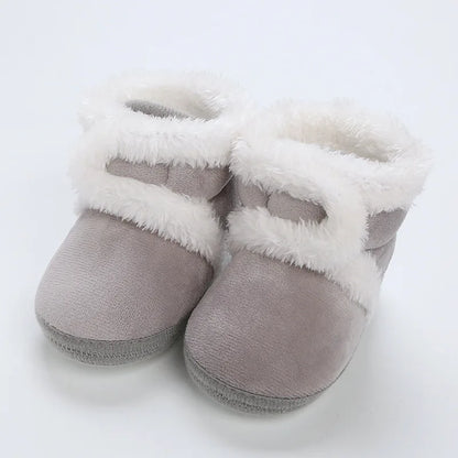 Botas cálidas de invierno para recién nacidos, zapatos de bebé, zapatillas de deporte para niños y niñas, zapatos planos de fondo suave para niños, botas de nieve cálidas de 0 a 18M