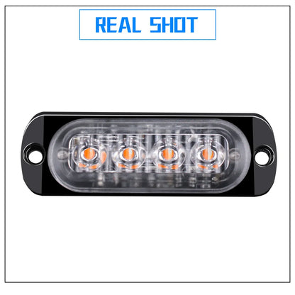 4x 4LED luz de advertencia de coche luz de avería de parrilla coche camión remolque baliza lámpara LED luz lateral ámbar para coches 12V - 24V