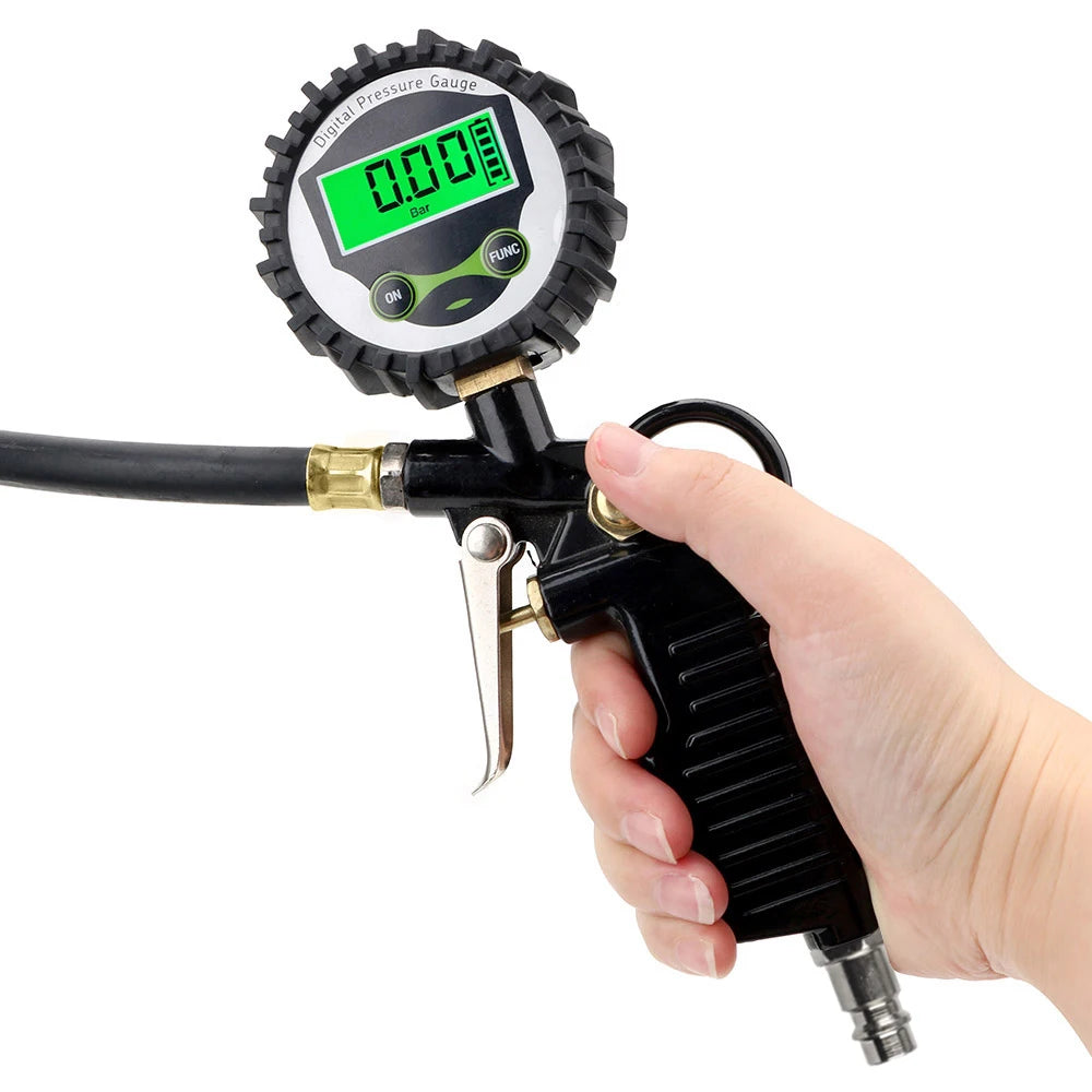 Pantalla LCD Digital para coche, bicicleta, Motor, retroiluminación LED, probador de vehículo, medidor de inflado de presión de aire de neumáticos de la UE