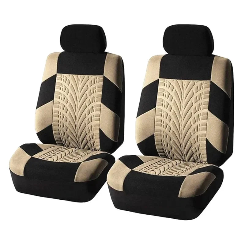 Juego de fundas de asiento de coche bordadas, protección Universal para asiento de coche Dacia Duster Sandero Renault Clio Fiat Panda Lancia Ypsilon
