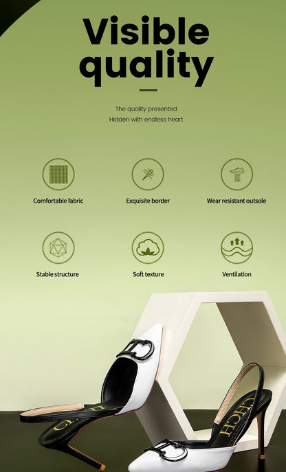 CHCH Tacones altos para mujer 2025 Punta afilada Destiny Punta cerrada Tacones de tiras Zapatos de vestir de fiesta nupcial de boda sexy 9 cm