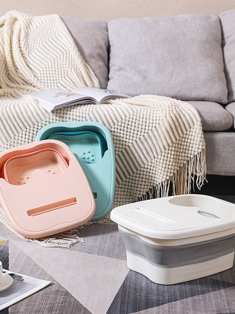 Cubo de masaje plegable para baño de pies, cubo para remojo, lavabo plegable, Spa, cubo para baño de pies, Sauna para el hogar, bañera para pedicura