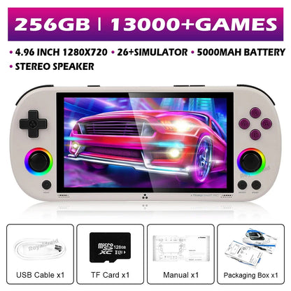 Consola de juegos portátil Trimui Smart Pro, 128G, 256G, pantalla IPS de 4,96 pulgadas, sistema Linux, Joystick, iluminación RGB, reproductor de videojuegos Retro, nuevo
