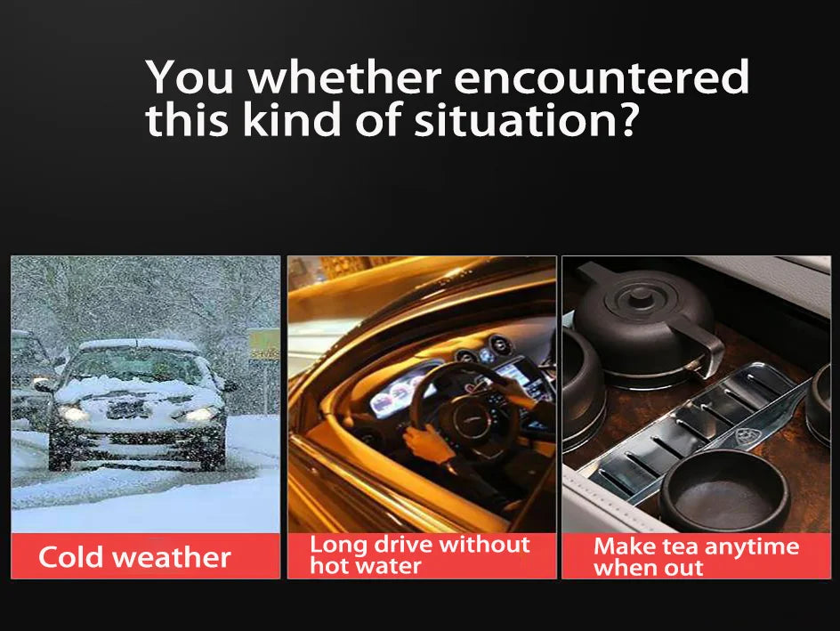 Taza calefactora para coche de 12V y 24V, hervidor eléctrico de acero inoxidable, Control inteligente de temperatura, pantalla LCD táctil, calentador de tazas de café de viaje