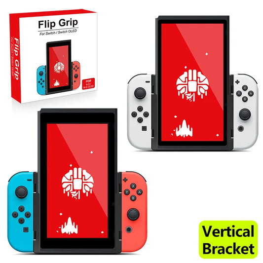 Soporte Vertical con tapa de agarre para consola de juegos Nin-tendo Switch OLED/Switch, juego de pantalla Vertical adaptable, soporte de interruptor
