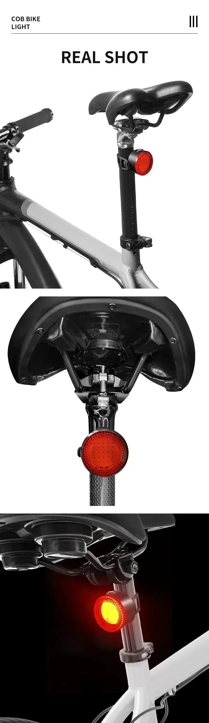 BUCKLOS luz trasera de bicicleta luz delantera 1100mAh LED COB lámpara de bicicleta impermeable USB recargable Mtb luces traseras de bicicleta de carretera piezas de bicicleta