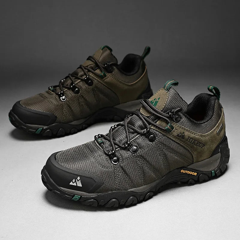 HIKEUP-zapatos de senderismo antideslizantes para hombre, calzado transpirable para exteriores, resistente a salpicaduras, para escalada, turismo, montaña