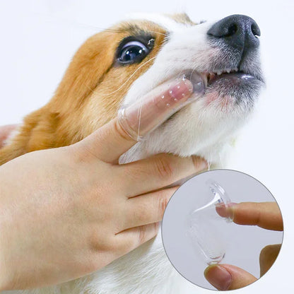 Cepillo de dientes súper suave para mascotas, cepillo para perros de peluche, herramienta para el cuidado de los dientes del sarro del mal aliento, limpieza de perros y gatos, suministros para mascotas de gel de sílice
