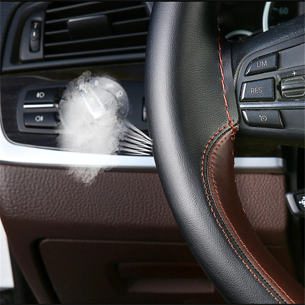 Protector de fibra de carbono para volante de coche, cubierta Universal para coser a mano, Protector de cuero de punto DIY, cubierta trenzada para volante de 38 cm