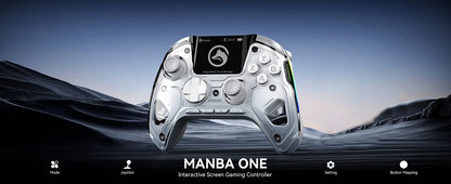 Controlador de juegos inalámbrico con pantalla interactiva para Switch/PC/iOS/Android, palo de efecto Hall, luz RGB de 1800mAh con base de carga