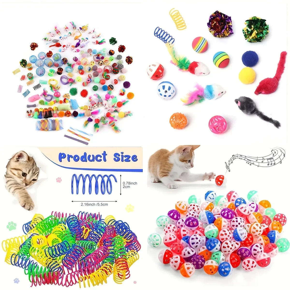 Paquete mixto de juguetes para gatos de 56 piezas/28 piezas/14 piezas. Una combinación de varios juguetes de plástico y juguetes de peluche adecuados para múltiples gatos para jugar