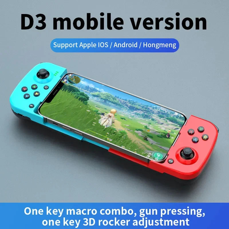 Mando inalámbrico D3 BT5.0, controlador de juego extensible para teléfono móvil, Android IOS, Joystick Eat Chicken Gamepad para PS4 SwitchPC