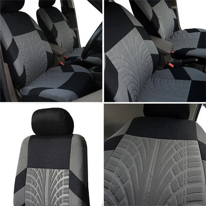 Juego de fundas de asiento de coche bordadas, protección Universal para asiento de coche Dacia Duster Sandero Renault Clio Fiat Panda Lancia Ypsilon