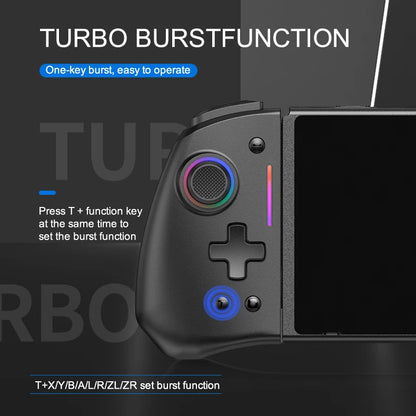 LinYuvo KS42 Joy-pad inalámbrico con luz de meteoros con luces RGB de 8 colores para interruptor/Lite/OLED, con programable, Turbo y vibración