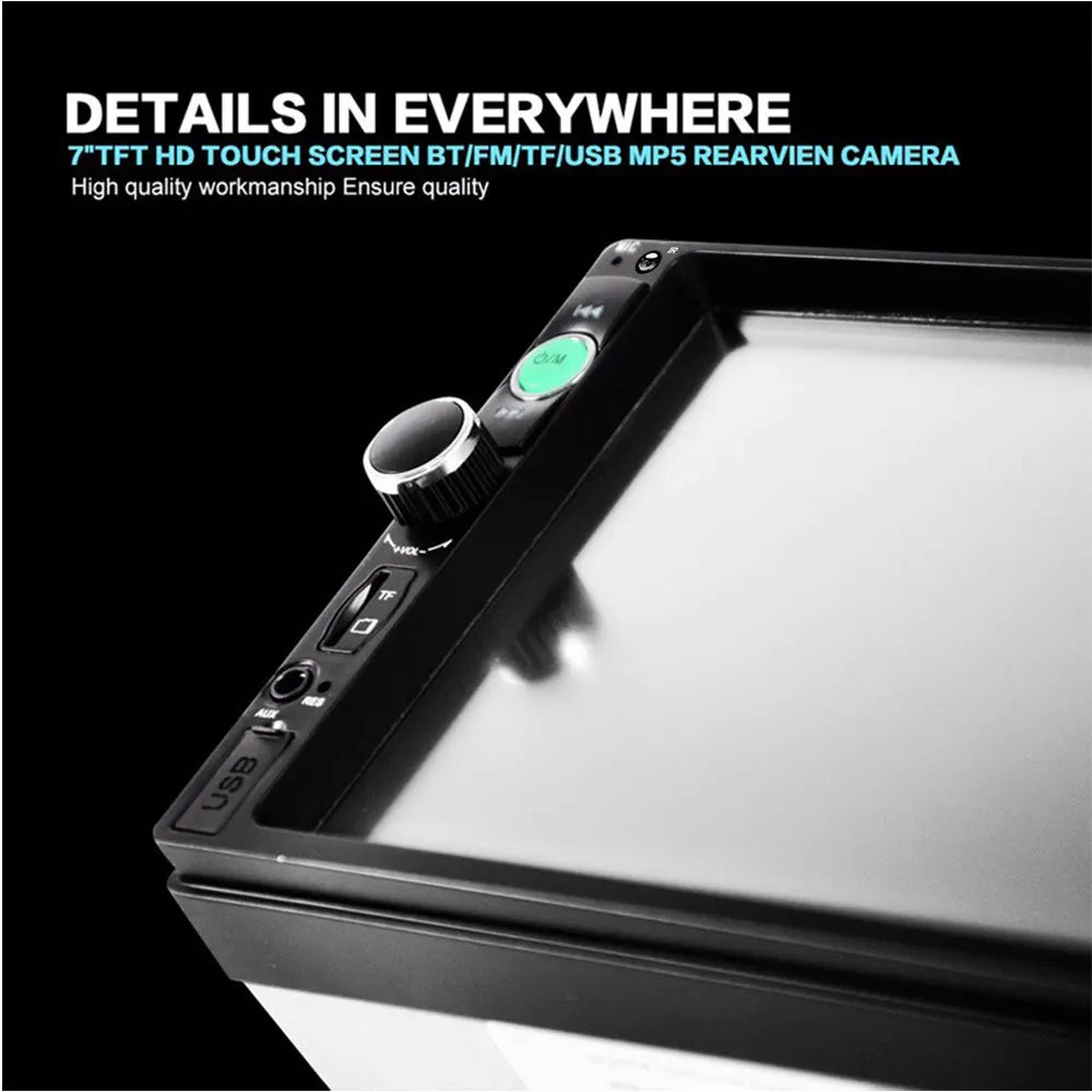 Podofo 2 din Radio de coche 7 "HD Autoradio reproductor Multimedia 2DIN pantalla táctil Auto audio estéreo de coche MP5 Bluetooth USB TF FM cámara